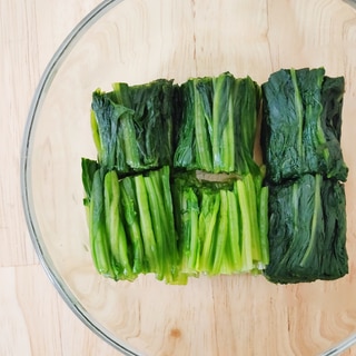 無水鍋でほうれん草の下ゆで